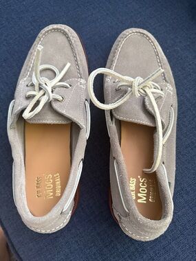 Bass Suede Moccasin Boat Shoes in Taupe